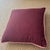 Pretty contemporary linen throw pillow in eggplant purple with a pink trim and zippered opening. Most items found at Pub &...