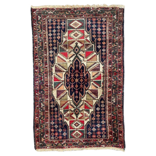Antique Mazlaghan Rug, 1940s For Sale