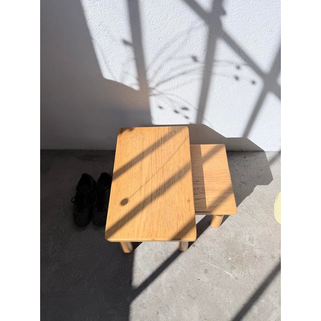 Small Nesting Tables in Light Oak, 1950s, Set of 2 For Sale - Image 15 of 18