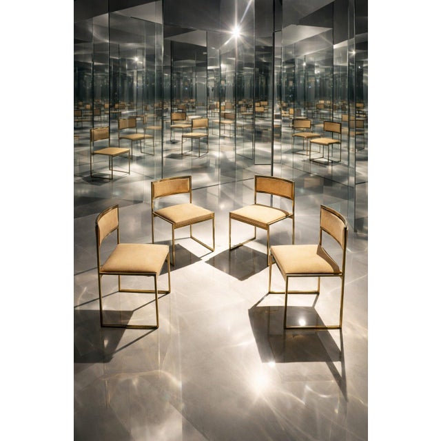 Hollywood Regency SQ-AL Dining Chairs, 1970, Set of 4 For Sale - Image 3 of 18