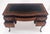 Black Carved Mahogany Embossed Black Leather Top Petit Compact 5 Drawers Desk MINT For Sale - Image 8 of 14