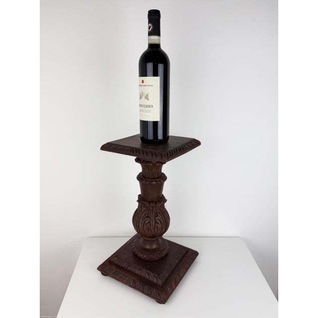 Antique Carved Wood Pedestal, 1890s For Sale - Image 10 of 17