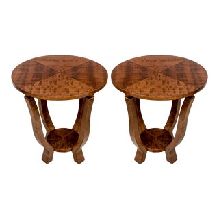 1990s Pair of Enrique Garcel Art Deco Pedestal Side Tables For Sale