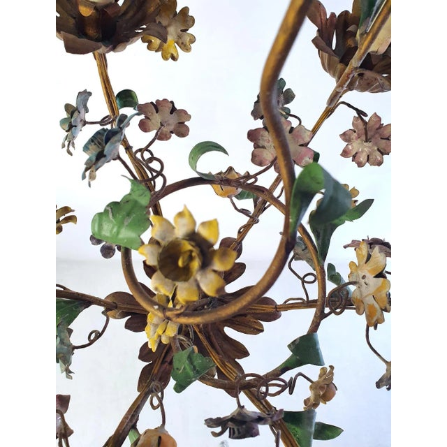 Mid-Century Italian Tole Chandelier, 1950s For Sale - Image 10 of 13