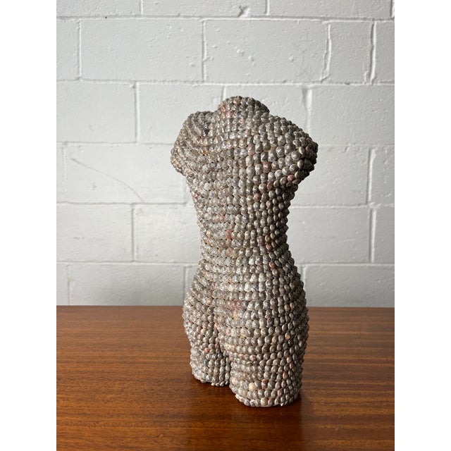 Vintage Shell-Encrusted Nude Torso Sculpture, Mid-Century Modern For Sale - Image 9 of 11