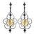 Vintage Mid-Century Modern Black & Gold Atomic Wall Sconces | Pair For Sale
