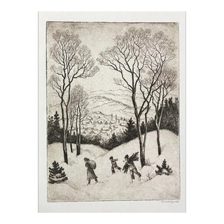 1920s Conrad Gyula Snow Etching For Sale