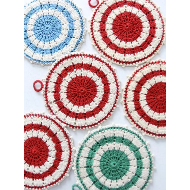 Vintage Handmade Crotchet Pot Holders Set of 6 For Sale - Image 10 of 10
