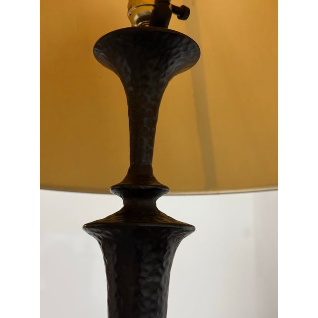 Black Pottery Barn Hammered Metal Floor Lamp For Sale - Image 8 of 12