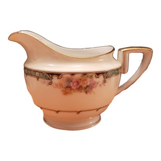 Vintage Noritake Estelle Porcelain Creamer With Gold Trim For Sale