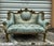 French Rococo Style Sofa Sky Blue Color and Gold Leaf Details For Sale - Image 4 of 8