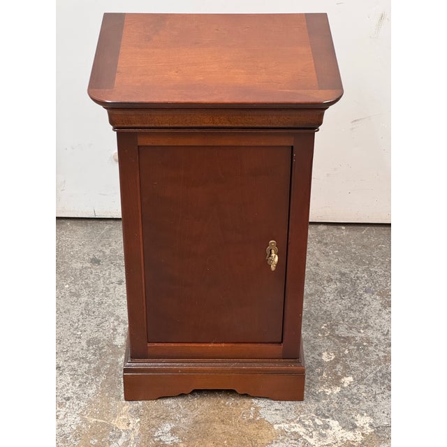 Design Plus Gallery presents a French Louis Philippe Cherry Wood Bedside Cabinet by Grange. Founded by Joseph Grange in...