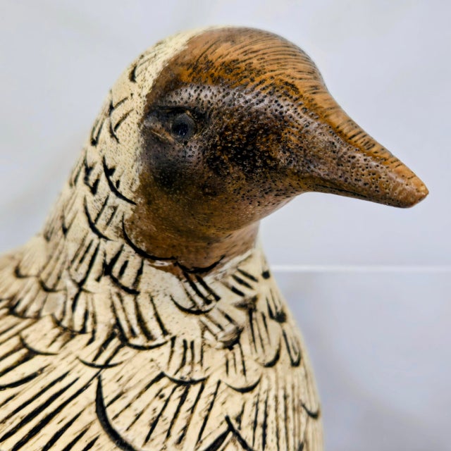 Mid-Century Modern Vintage Hand-Carved Teak Partridge Figurine – Signed Thai Folk Art Bird Sculpture For Sale - Image 3 of 10