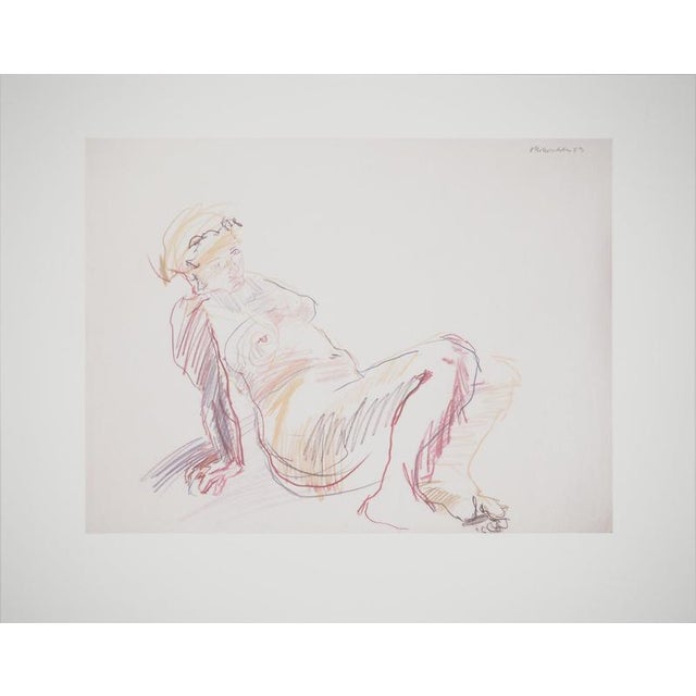 Oskar KOKOSCHKA (1886-1980) Woman sitting Color lithograph after a drawing by the artist Signed in the plate On Vellum 40...