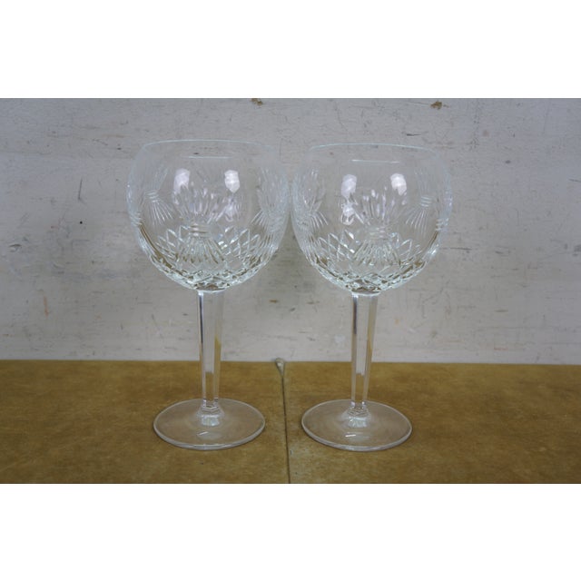 Waterford Crystal Late 20th Century 6 Waterford Crystal Millennium Series Balloon Toasting Wine Goblets Glasses 8" For Sale - Image 4 of 17