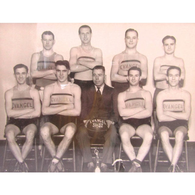 Antique 1931-32 Photograph The Evangel Basketball Team Evangel University Missouri Photo measures 9 1/4" long and 7 5/8"...