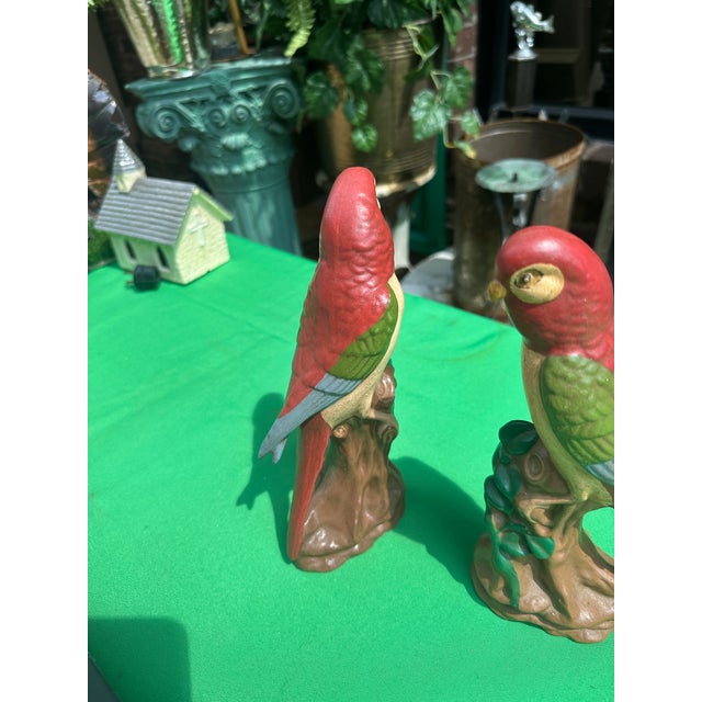 Boho Chic Pair of Ceramic Hand Painted Bird Figurines For Sale - Image 3 of 7