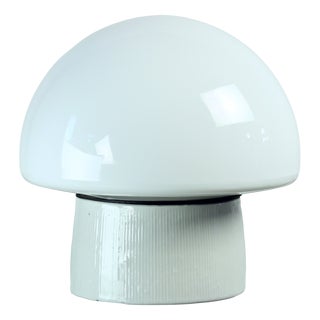 Mid-Century Modern Wall Lamp in Ceramic and White Opaline Glass from Elektrosvit, Czechoslovakia, 1960s For Sale