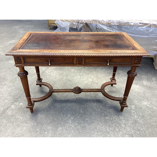 French Louis XVI-Style Bureau Plat Desk For Sale - Image 11 of 13