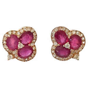 Bochic "Orient" Vintage Retro Diamond & Ruby & Set In 18K Gold & Silver