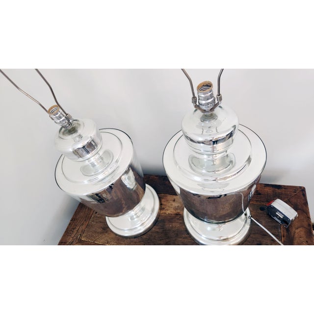 Pair of Mid-Century Mercury Glass Table Lamps, Circa 1950s For Sale - Image 14 of 18