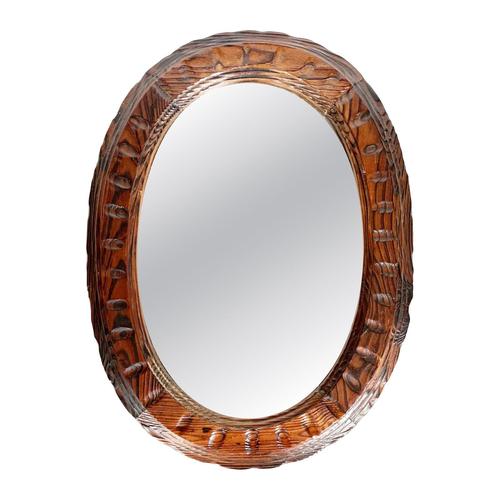 Wooden Chalet Mirror in Dark Brown, France, 1960s For Sale - Image 12 of 12