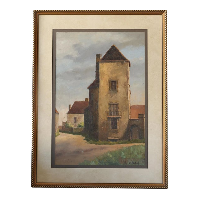 French Village Scene Painting For Sale