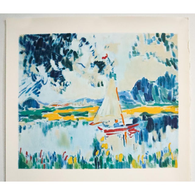 Modern 1973 French Original Lithography, Voilier Sur Le Lac - Maurice De Vlaminck For Sale - Image 3 of 4