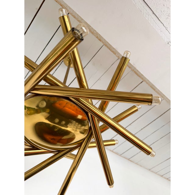 Brass Sputnik Fireworks Chandelier, Italy, 1960s For Sale - Image 11 of 13