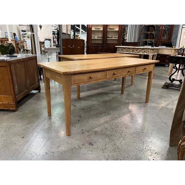 English Late 19th Century Pair of English Stripped Pine Tables 'Sold Individually' For Sale - Image 3 of 10