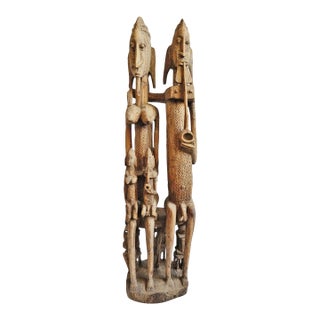 Antique Carved Dogon African Ancestor Couple Sculpture For Sale