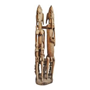 Antique Carved Dogon African Ancestor Couple Sculpture