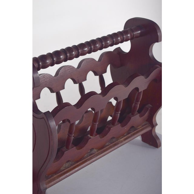 Antique Rustic Oak Magazine Rack, 1890s For Sale - Image 6 of 7