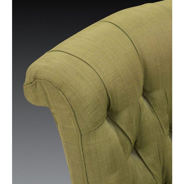 Olive Antique Upholstered Easy Lounge Chair, 1860 For Sale - Image 8 of 10