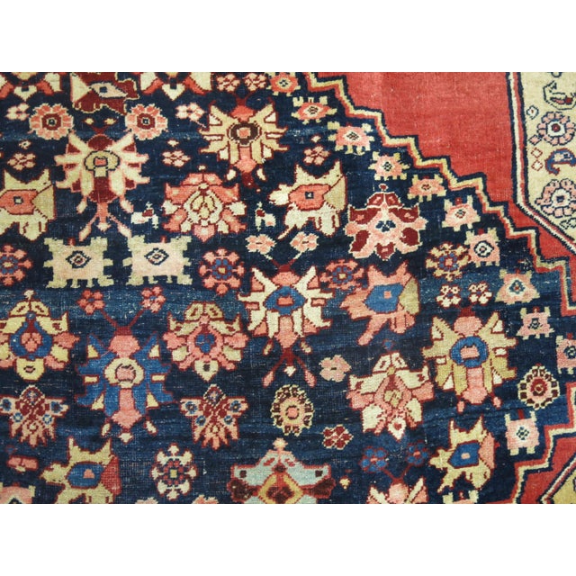 Textile Early 20th Century Zabihi Collection Large Scale Tribal Persian Bidjar Room Size Rug - 7'8" x 11'1" For Sale - Image 7 of 9