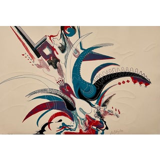 Myriam Bat Yosef, Feminist Surrealist French Woman Abstract Lithograph Embossing Myriam Bat-Yosef, 1973 For Sale