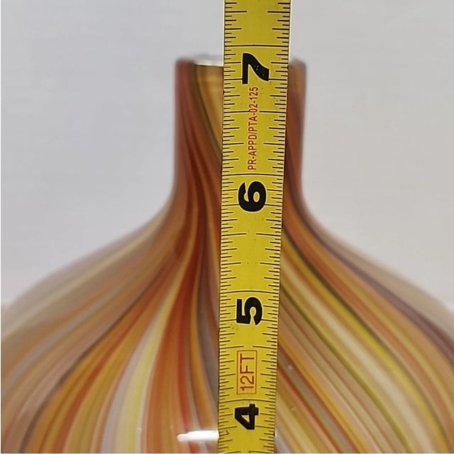 Add a sophisticated touch of vintage Italian-inspired décor with this **Vintage Murano Style Art Glass Pinstripe Hand...