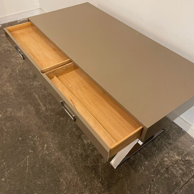 1980s 1980s Postmodern Chrome X Base Desk For Sale - Image 5 of 13