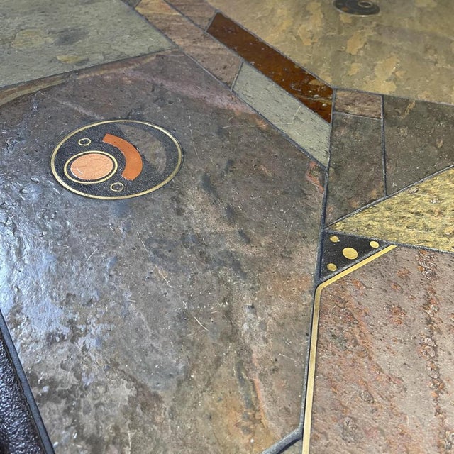 Brutalist Coffee Table in Stone, Copper & Brass by Paul Kingma, 1970s For Sale - Image 6 of 18