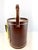 Metal Vintage Mid Century Brown Leatherette & Gold Ice Bucket Barware Set With Tools For Sale - Image 7 of 14