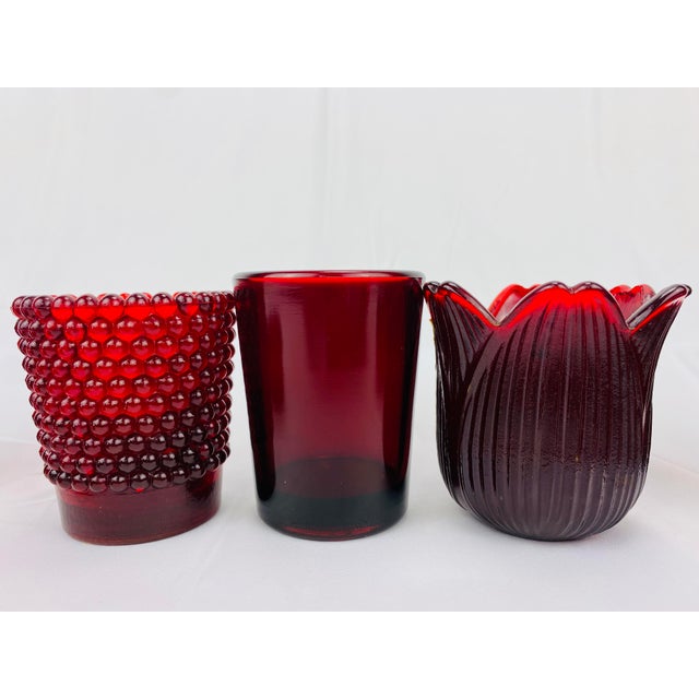 Vintage 1960s Ruby Red Candle Holders Set of 7 Chairish