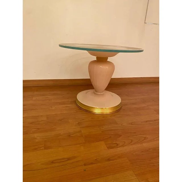 Italian Venetian White and Gold Murano Glass Coffee Table in Seta Color and Gold by Simoeng For Sale - Image 12 of 13