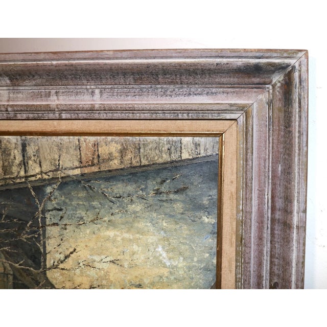 Vintage Original c.w. Phillips 1967 Well Water Pump Barn Landscape Oil Painting For Sale - Image 10 of 12