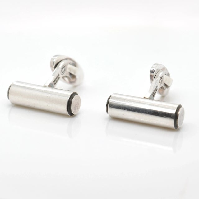 A fine pair of Georg Jensen sterling silver cufflinks Model no. 96. Designed by Harry V. Larsen for Georg Jensen circa...