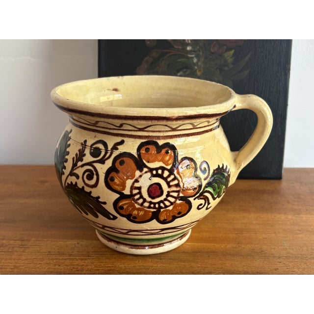 Midcentury Rustic European Pot With Handle For Sale - Image 4 of 7