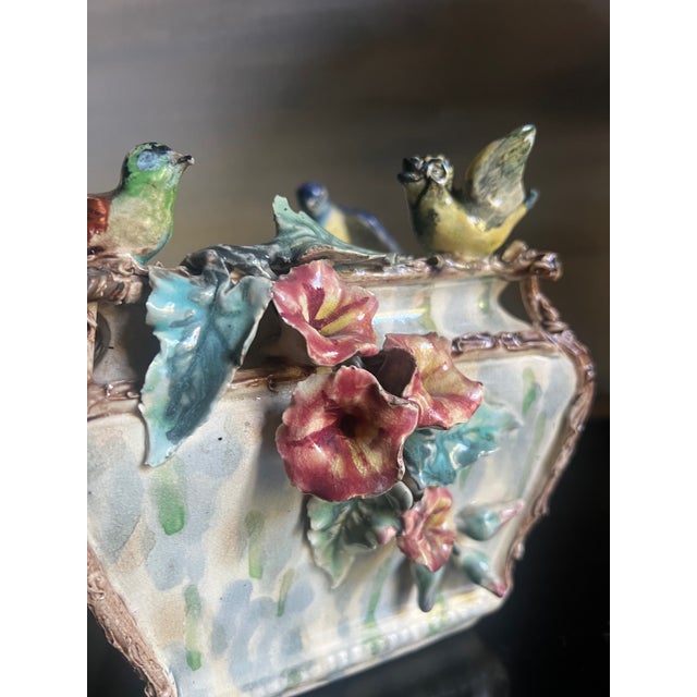 Late 19th Century 19th Century Barbotine Majolica Jardinière For Sale - Image 5 of 13