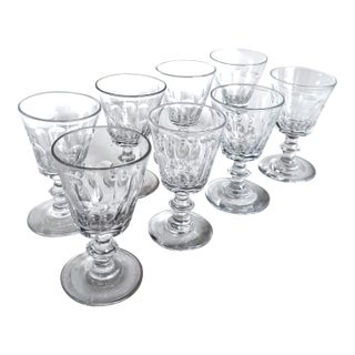 Late 19th Century Saint-Louis Crystal Fine Quality Port/Sherry Glasses. French Ca. 1890 - Set of (8) For Sale