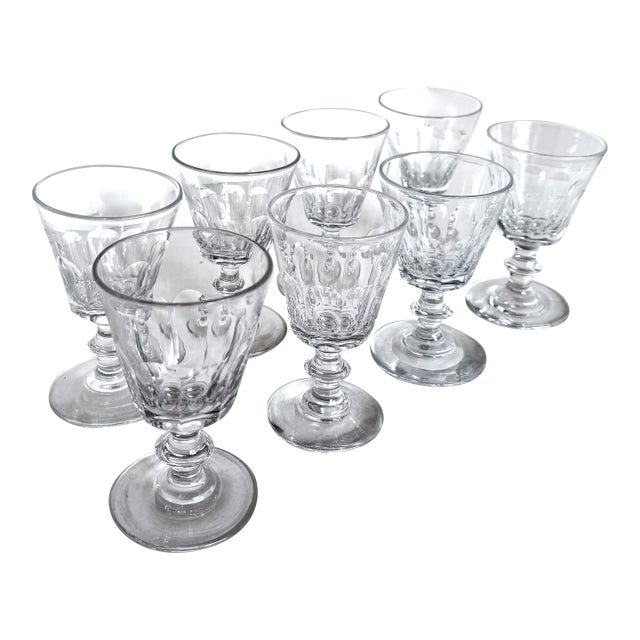 Late 19th Century Saint-Louis Crystal Fine Quality Port/Sherry Glasses. French Ca. 1890 - Set of (8) For Sale