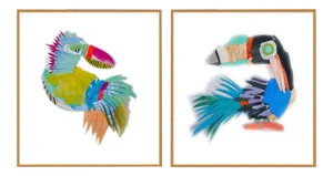 Zazu & Diablo by Melvin G in Gold Framed Paper, Small Art Print