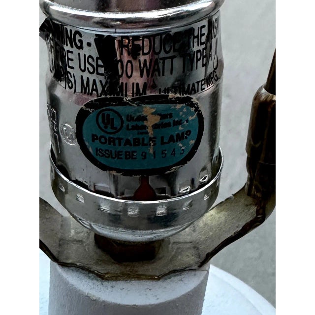 Sculpture Materials Pair of White Postmodern Plaster Urn Table Lamps For Sale - Image 7 of 8